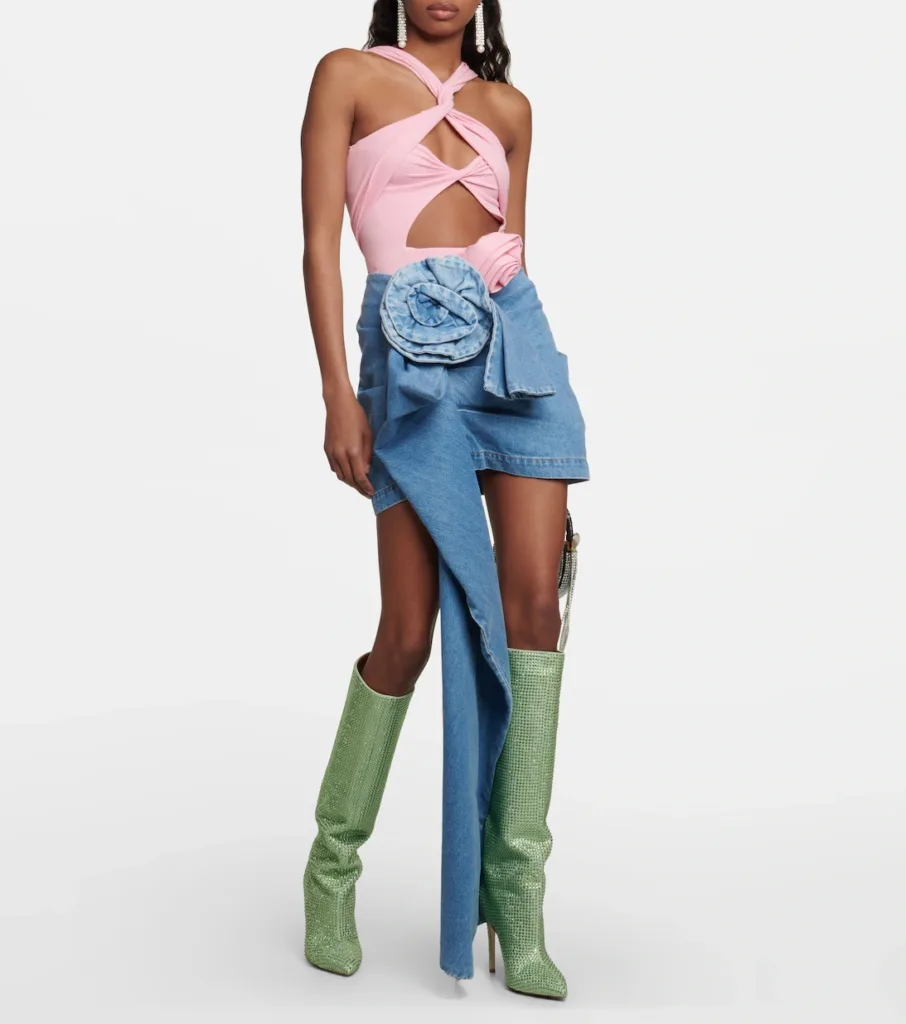 2024 new foreign trade European and American star diamond pointed toe thin heel ultra-high heel knee-length boots large size fashion boots women - Image 21