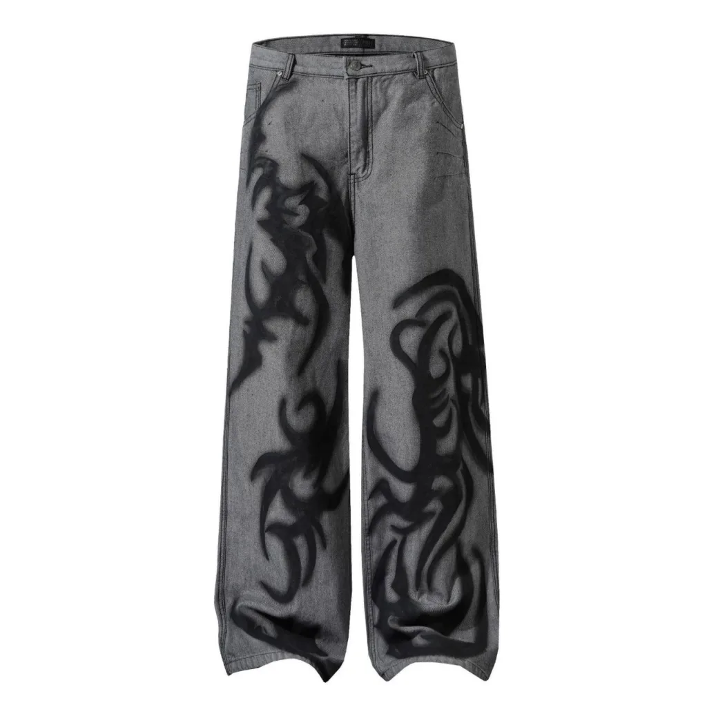 EON MOIDSH 2024 American retro street vibe loose heavy denim pants