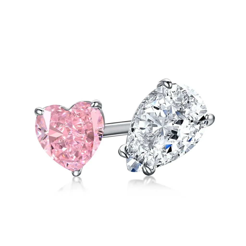 S925 sterling silver ring for women light luxury pink high carbon diamond - Image 13