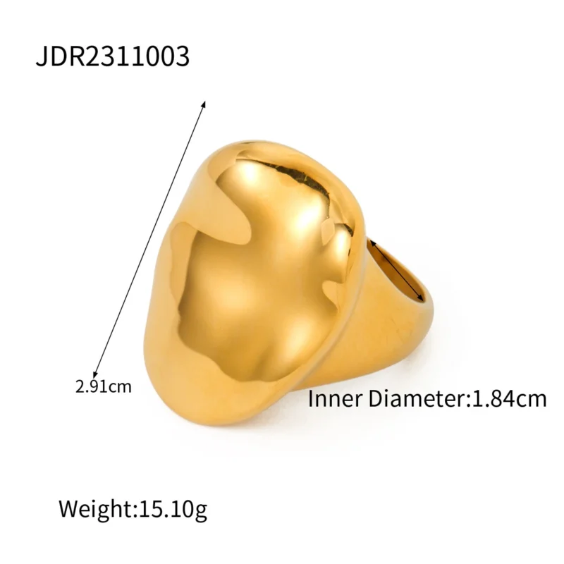 Cross-border Internet celebrity trend 18K gold stainless steel glass ring European and American fashion high-end colourless women's accessories wholesale - Image 8