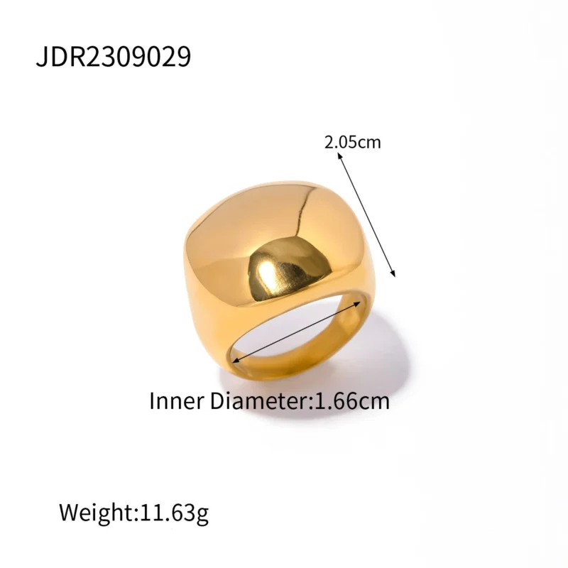 Cross-border Internet celebrity trend 18K gold stainless steel glass ring European and American fashion high-end colourless women's accessories wholesale - Image 9