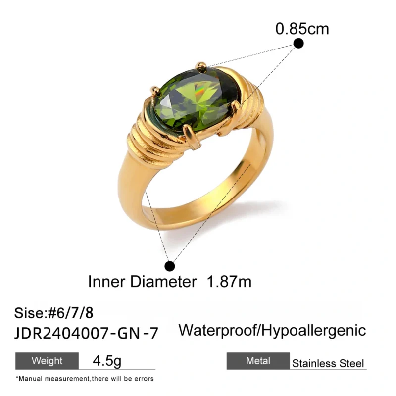 Jieding European and American ring stainless steel zircon pearl ring high-end niche ring titanium steel hand jewelry cross-border jewelry - Image 20