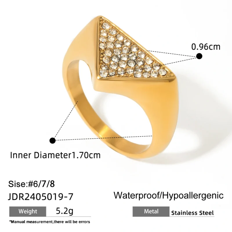 Jieding European and American ring stainless steel zircon pearl ring high-end niche ring titanium steel hand jewelry cross-border jewelry - Image 11