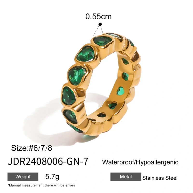 Jieding European and American ring stainless steel zircon pearl ring high-end niche ring titanium steel hand jewelry cross-border jewelry - Image 9