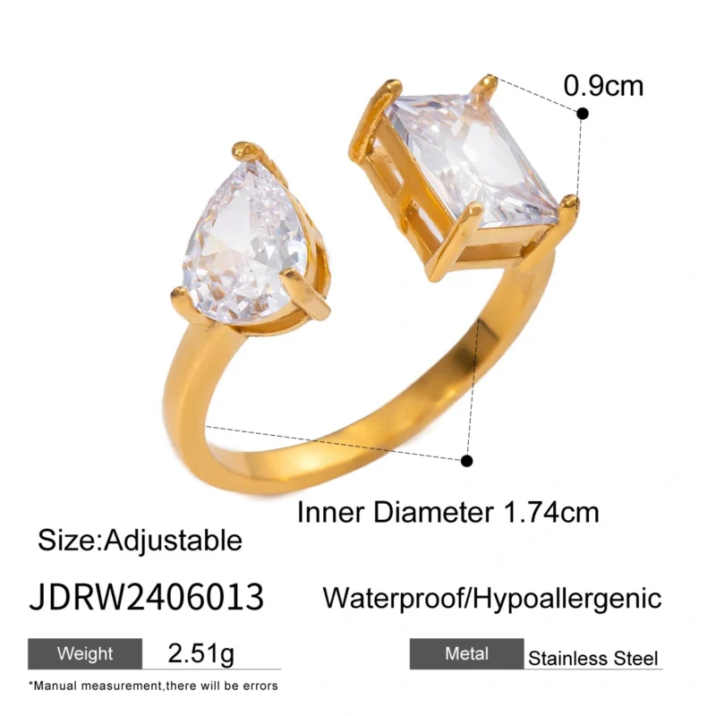 Jieding European and American ring stainless steel zircon pearl ring high-end niche ring titanium steel hand jewelry cross-border jewelry - Image 13