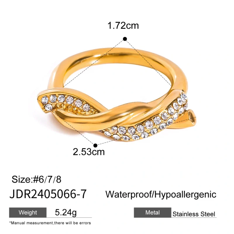 Jieding European and American ring stainless steel zircon pearl ring high-end niche ring titanium steel hand jewelry cross-border jewelry - Image 7