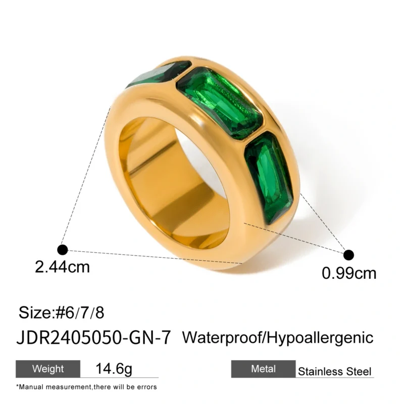 Jieding European and American ring stainless steel zircon pearl ring high-end niche ring titanium steel hand jewelry cross-border jewelry - Image 8